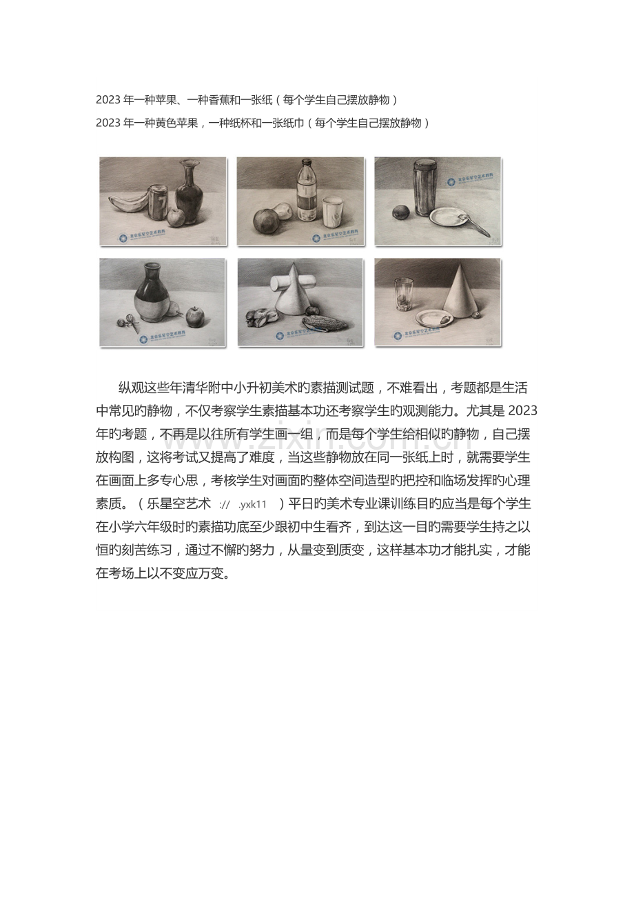 2023年如何备战小升初美术特长历届清华附考题和考上学员作品.docx_第2页