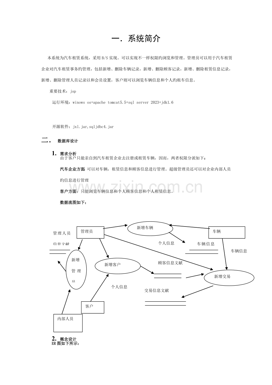 数据库课程设计报告(汽车租赁管理系统)模板.doc_第1页