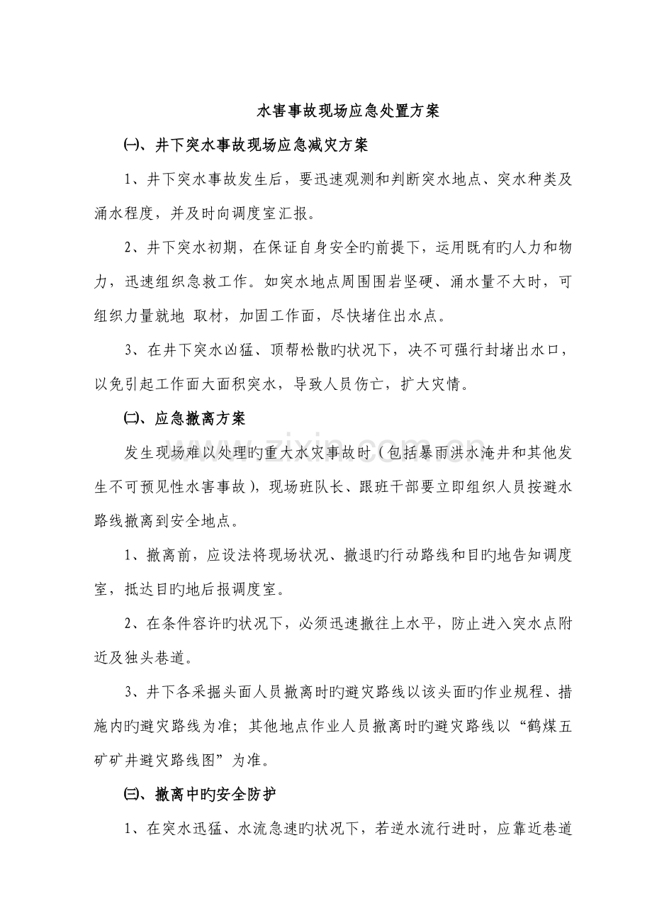 鹤煤五矿矿井重大水灾现场处置方案.doc_第2页