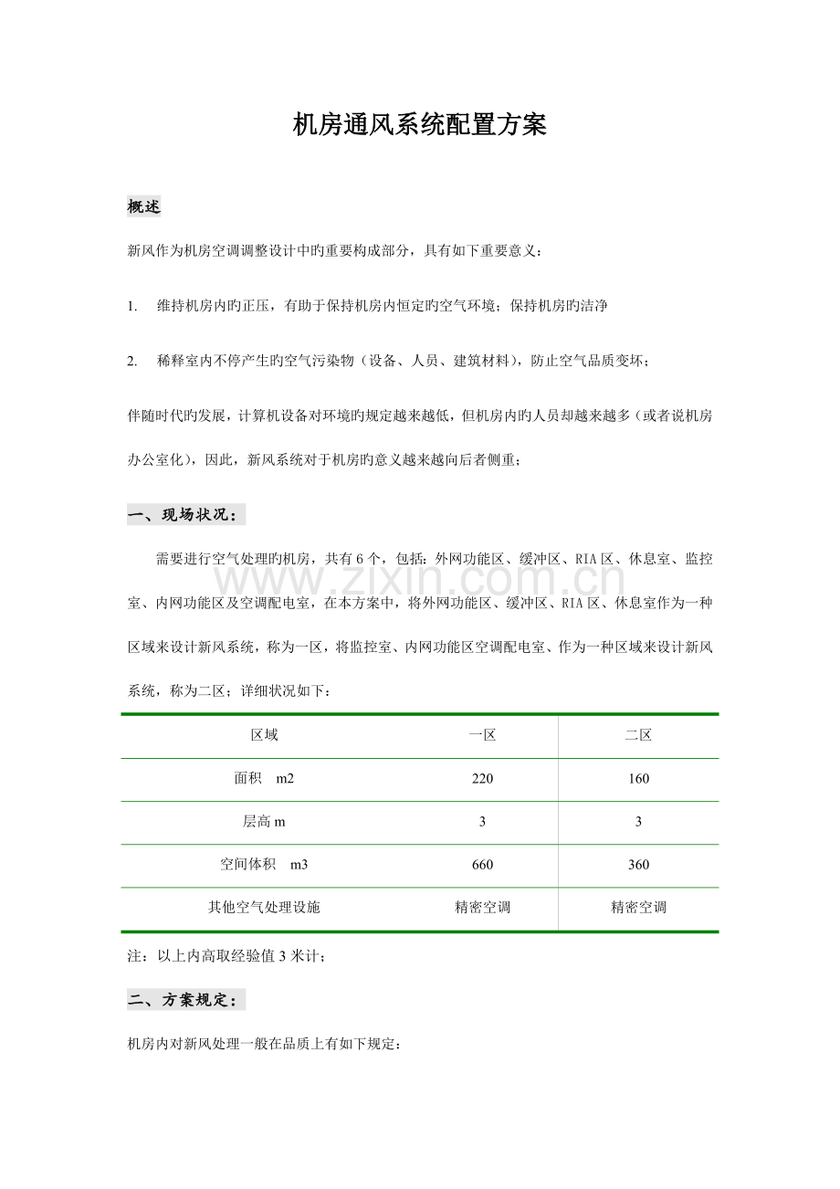 沐风机房通风方案.doc_第1页
