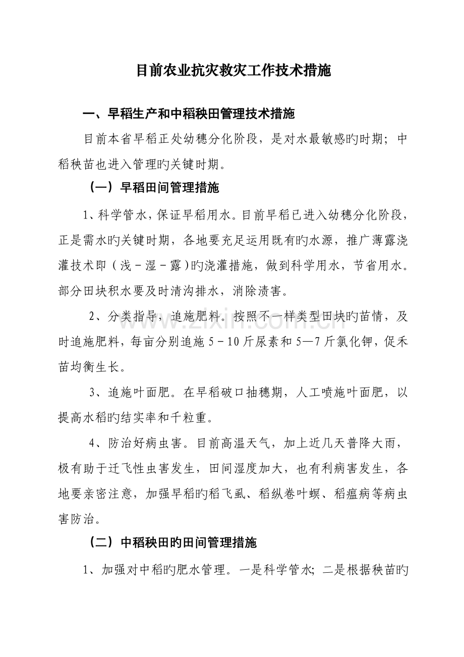 当前我早稻生产和中稻秧田管理的技术措施.doc_第1页