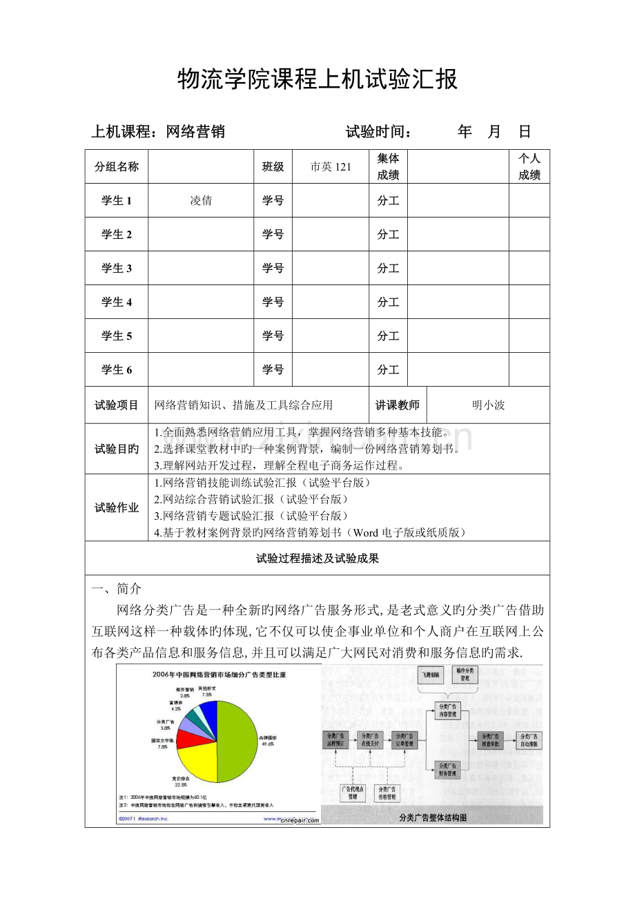 2023年课程上机实验报告模板.doc_第1页
