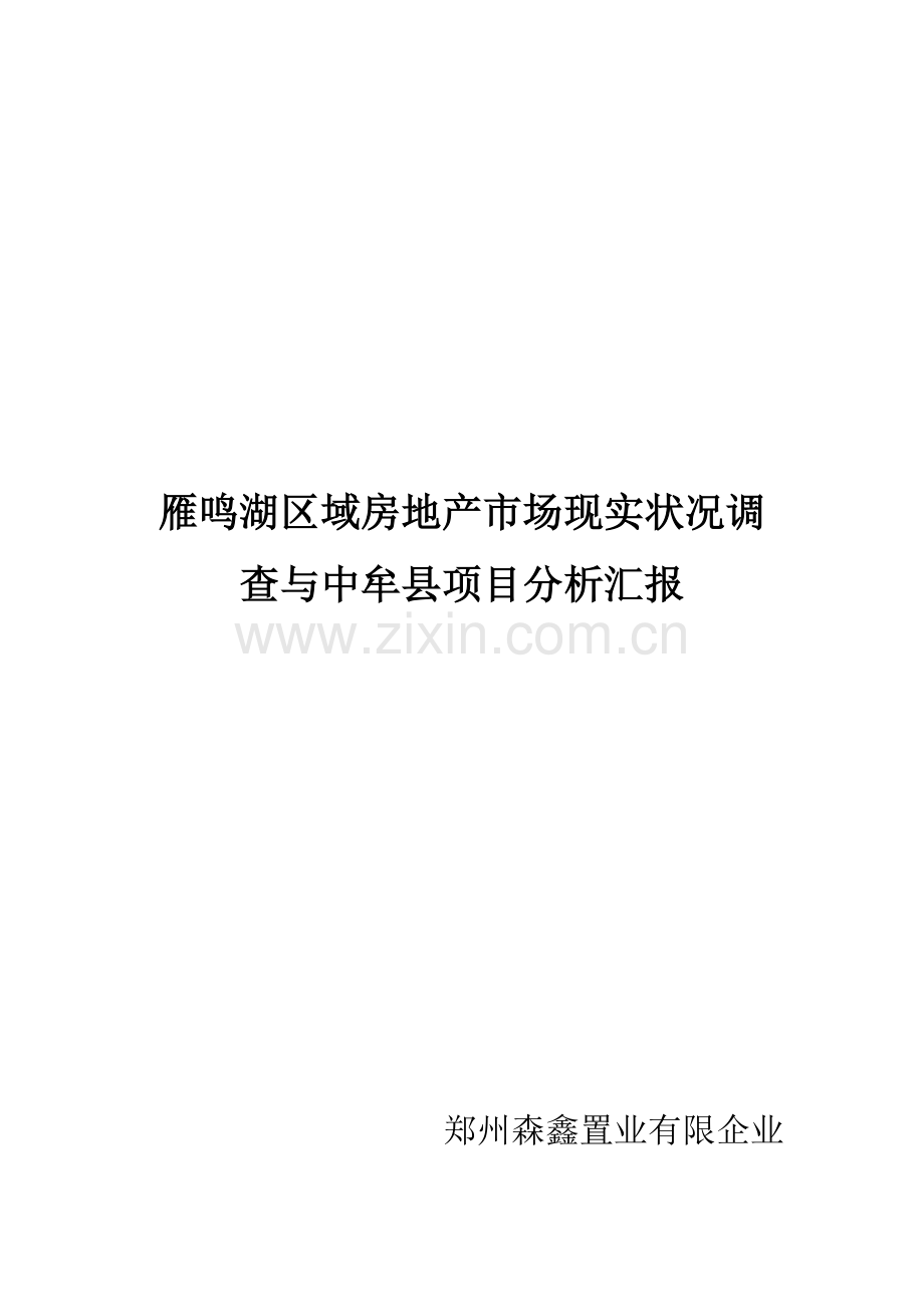 中牟项目市场调查报告与分析最终版要点.doc_第1页