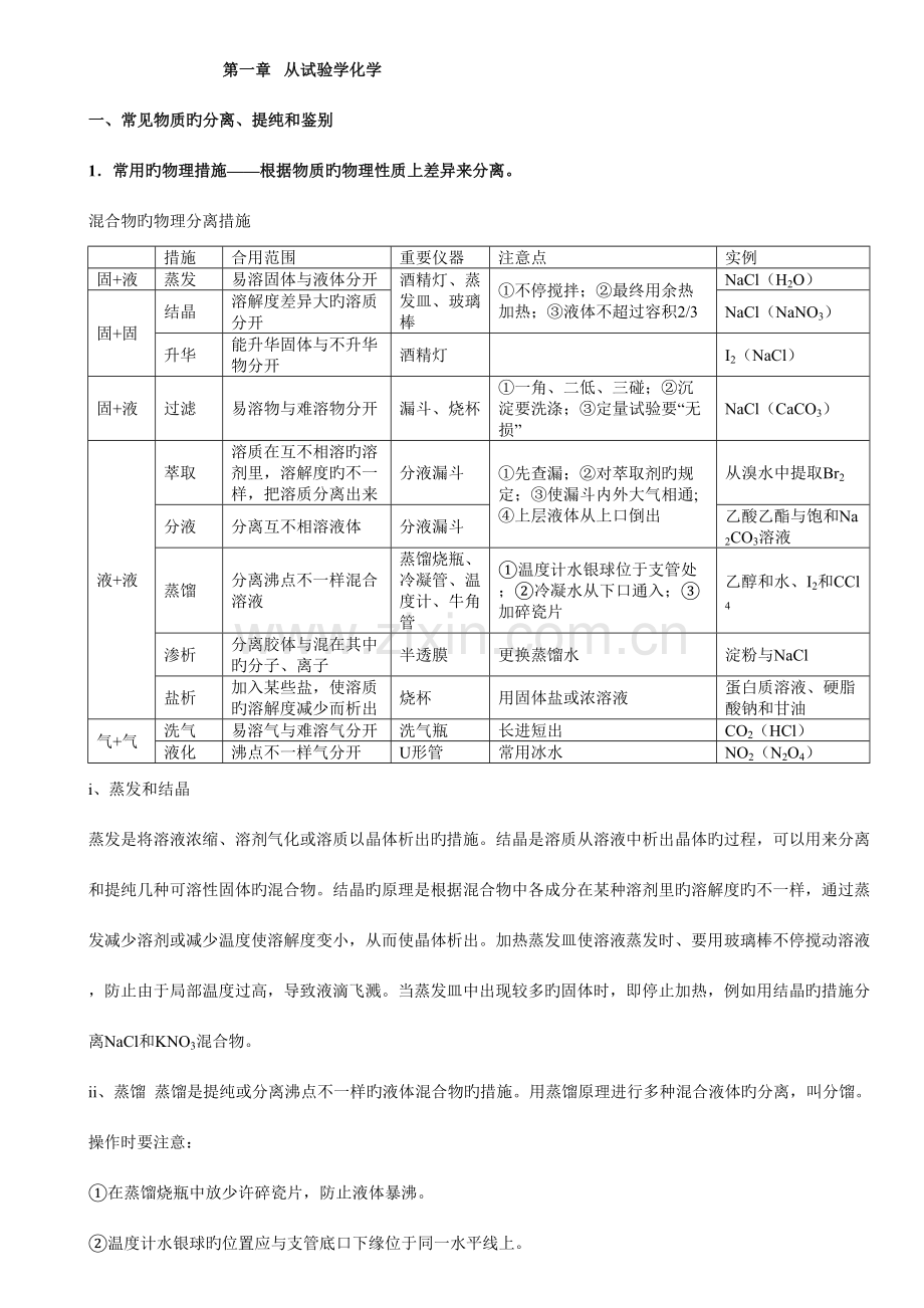 2023年高中化学必修一必修二知识点总结.doc_第1页