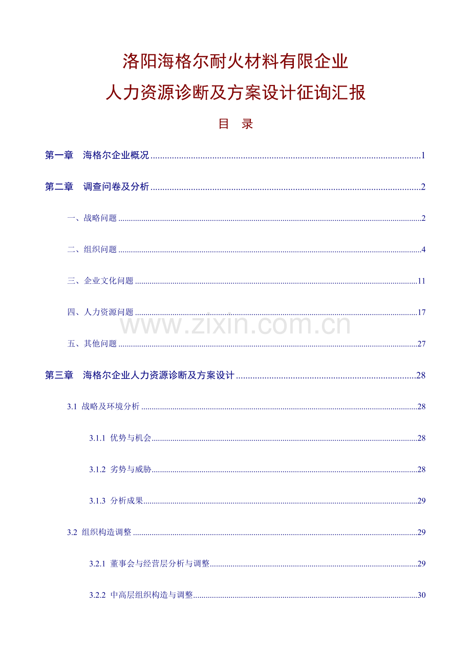 公司人力资源方案设计咨询报告.doc_第1页