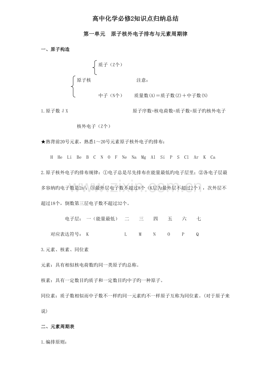 2023年人教版化学必修二知识点归纳总结.doc_第1页