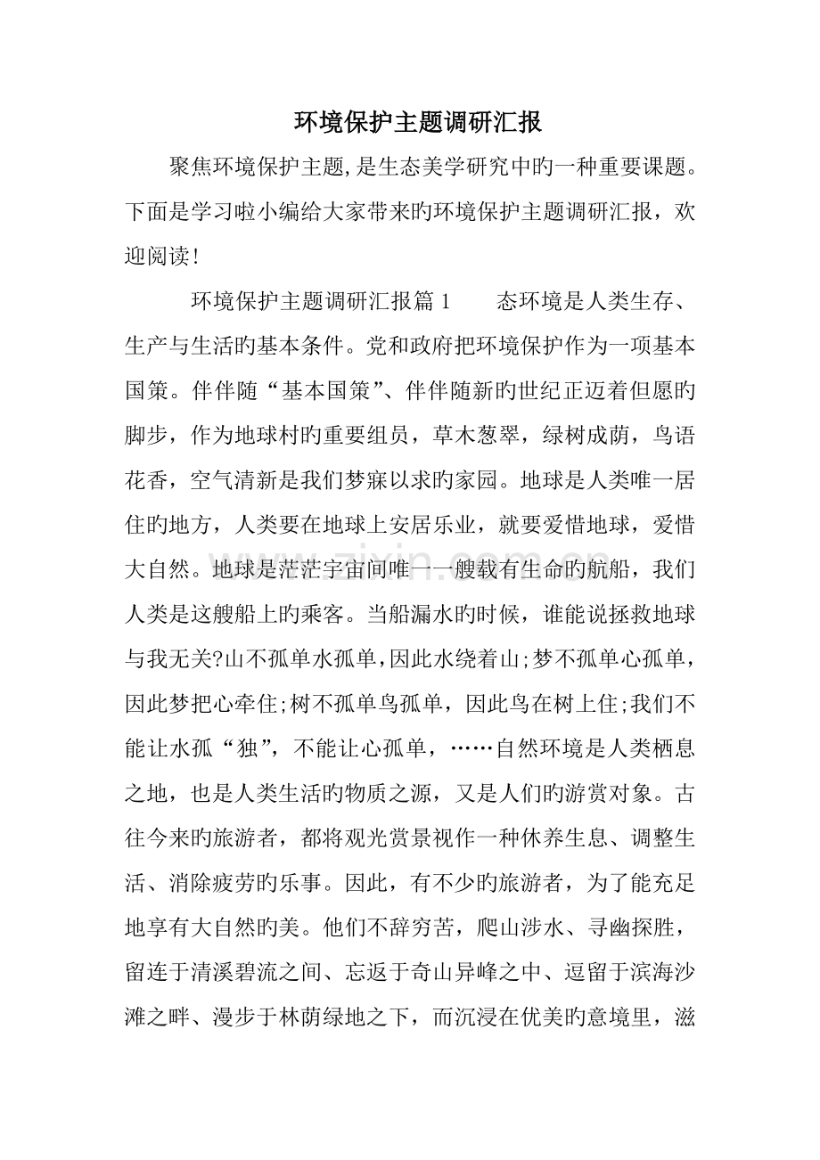 环保主题调研报告.doc_第1页