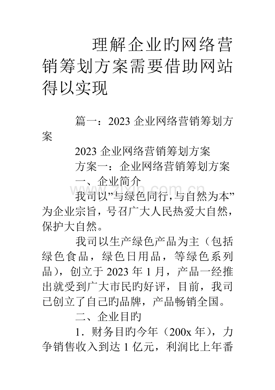 了解企业的网络营销策划方案需要借助网站得以实现.doc_第1页