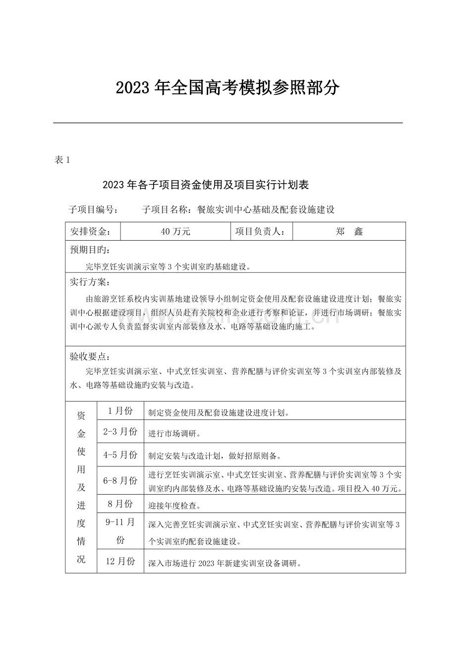 公开阅读各子项目资金使用及项目实施计划表.doc_第1页