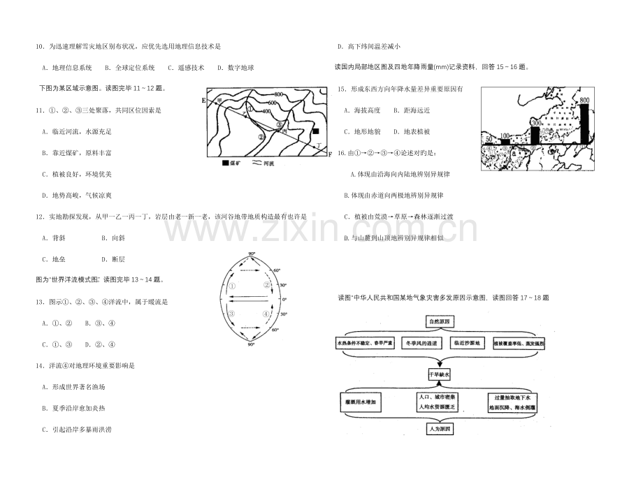 2023年江苏省东台中学高中学业水平测试必修科目试卷地理.doc_第2页