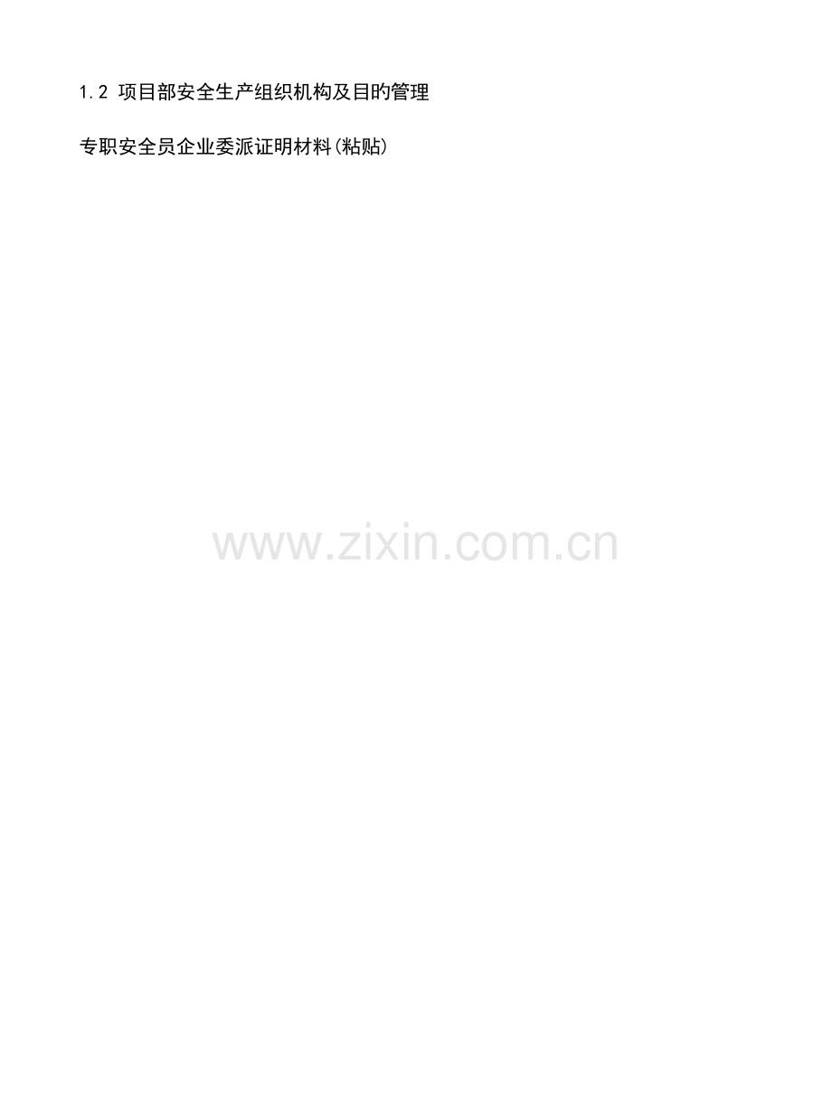 项目部安全生产组织机构及目标管理.docx_第1页