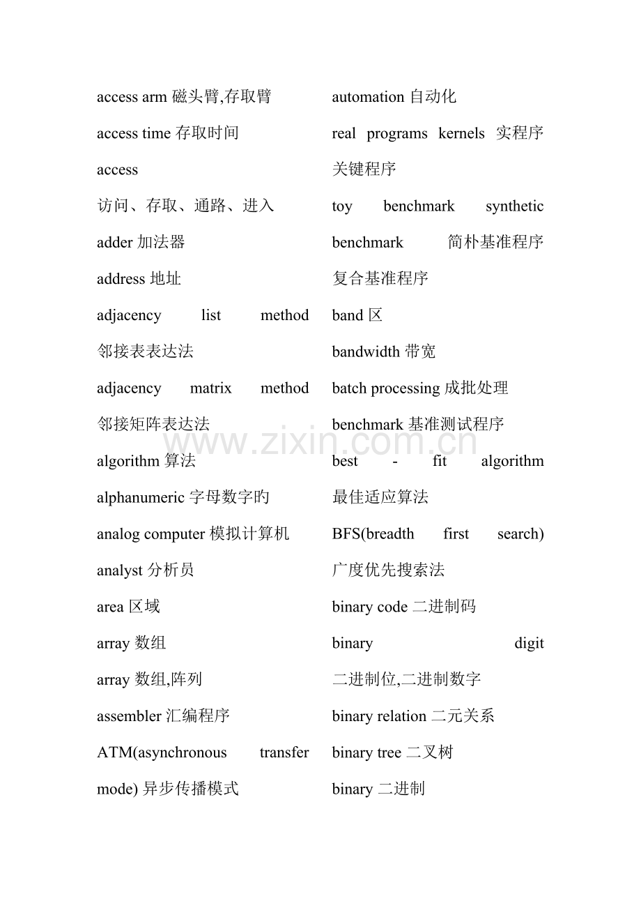2023年计算机考试经典英文词汇荟萃.doc_第1页