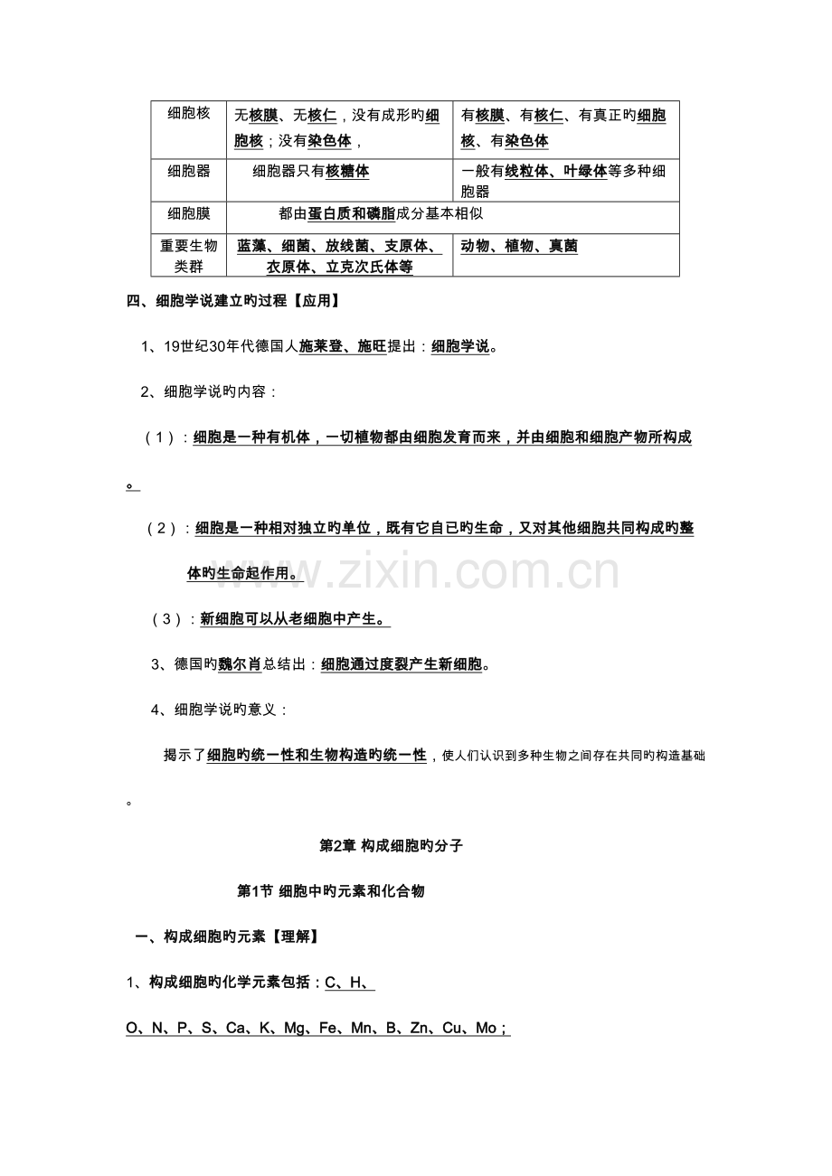 2023年普通高中学业水平考试生物考试知识点.doc_第2页