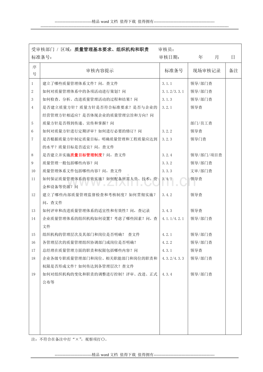 施工企业质量管理审核检查表.doc_第2页