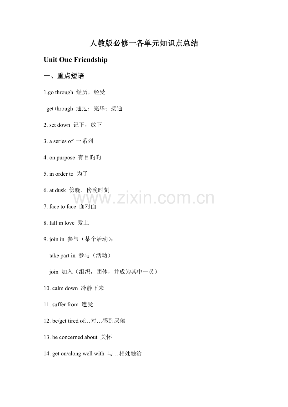 2023年人教版高中英语必修一语法知识点总结.doc_第1页