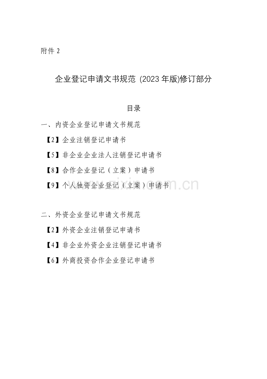 云南省企业登记申请文书规范-修订部分.doc_第1页