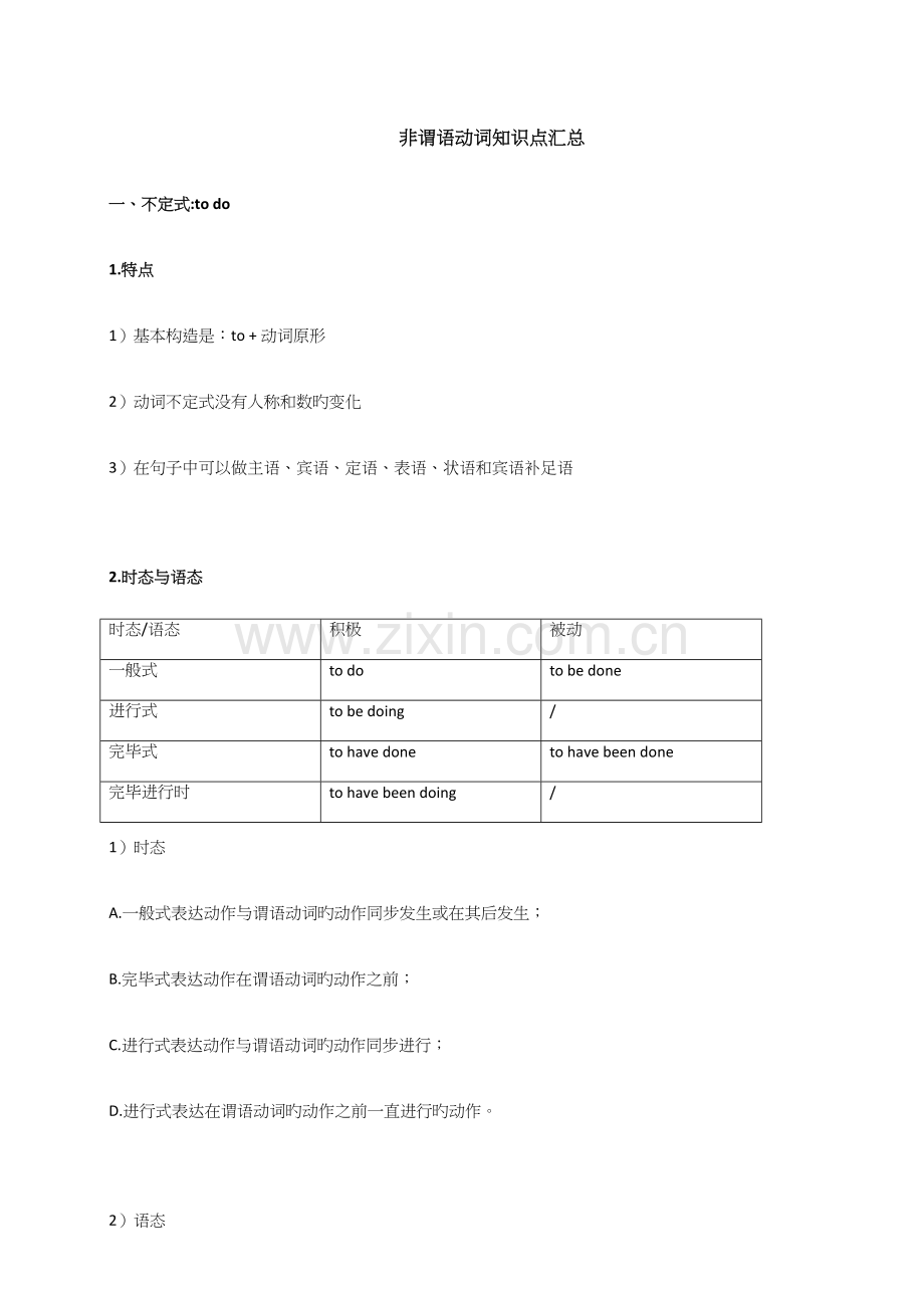 2023年高中非谓语动词知识点汇总.docx_第1页