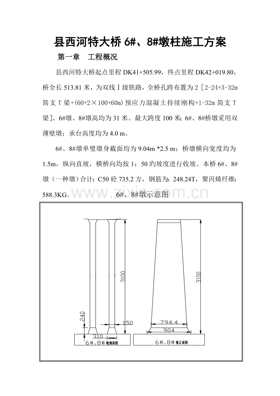 县西河特大桥墩身施工方案.doc_第1页
