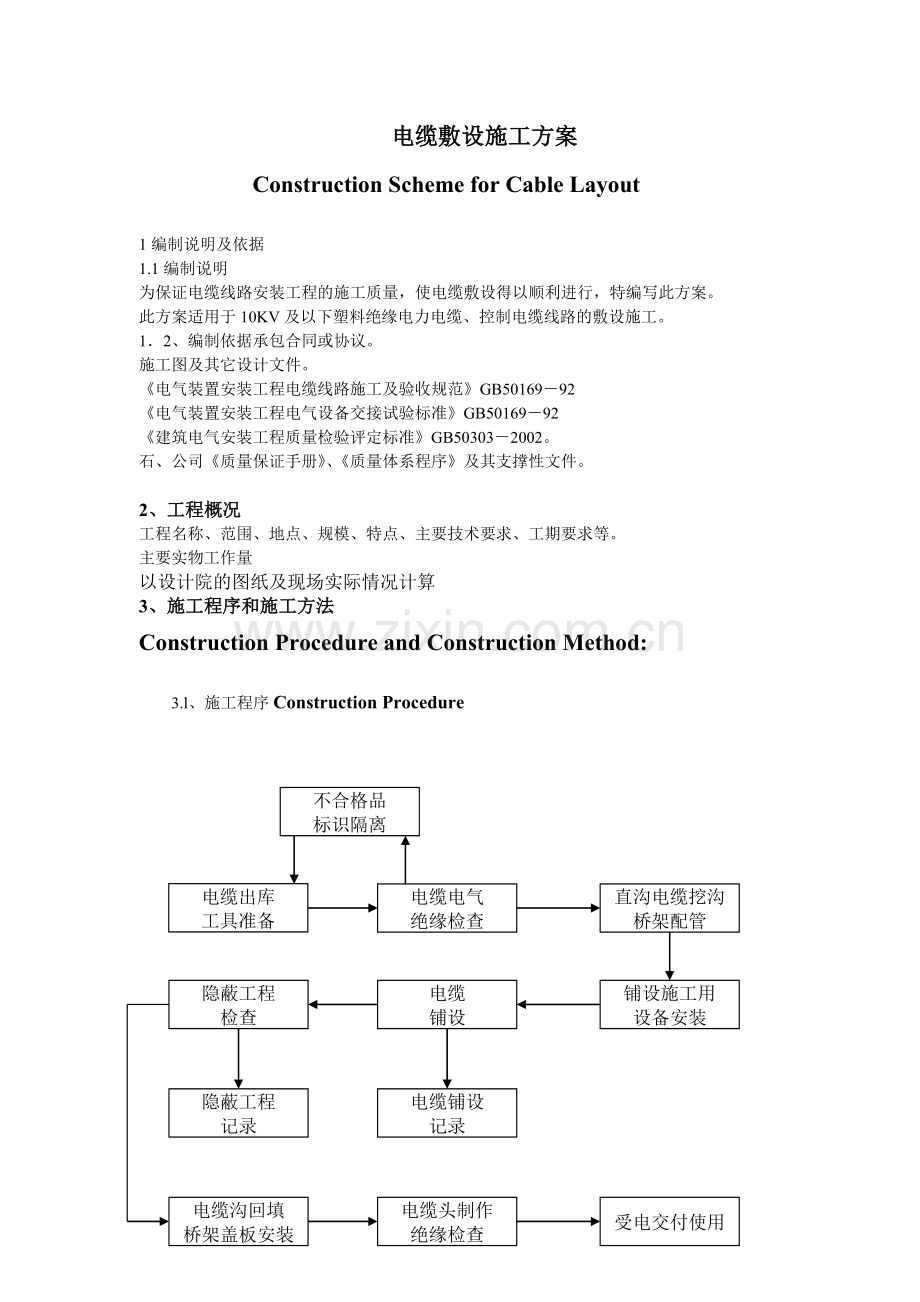 电缆敷设施工方案(中英).doc_第1页