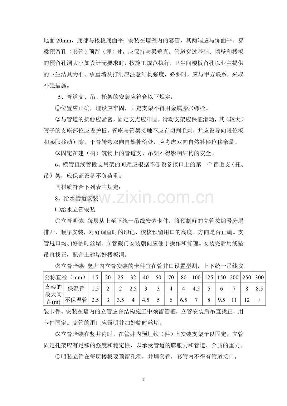 给排水施工方案-secret.doc_第2页