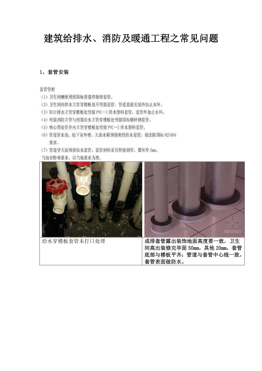 建筑给排水消防及暖通工程之常见问题现场图片.doc_第1页