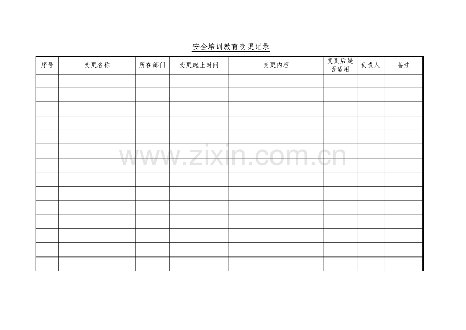 安全培训教育变更记录表格.pdf_第1页