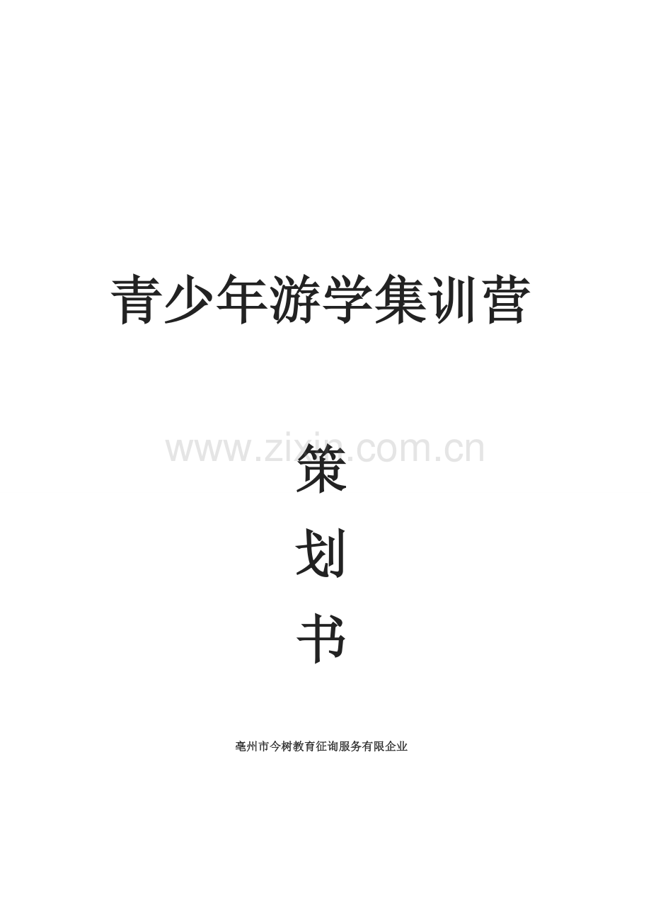 青少年游学集训营策划书.docx_第1页