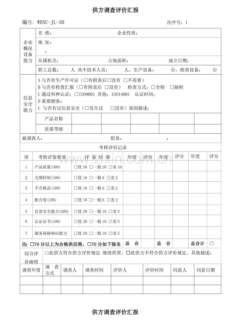 供方评价报告.doc_第1页