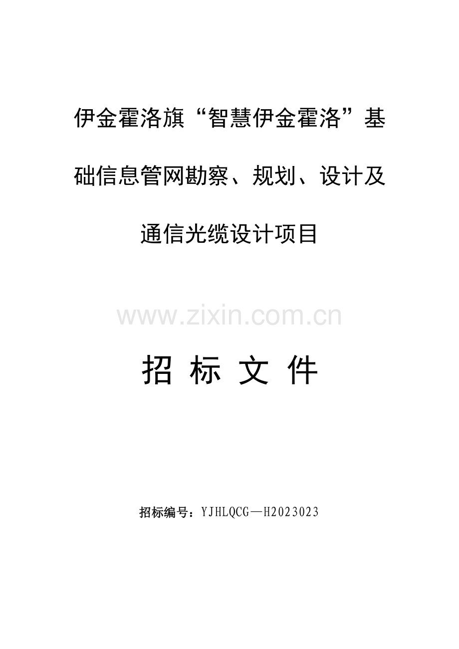 信息管网设计标书重新招标.doc_第1页