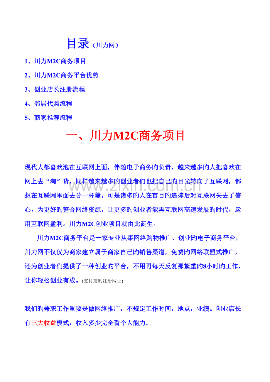 川力M2C创业店长项目.doc_第1页
