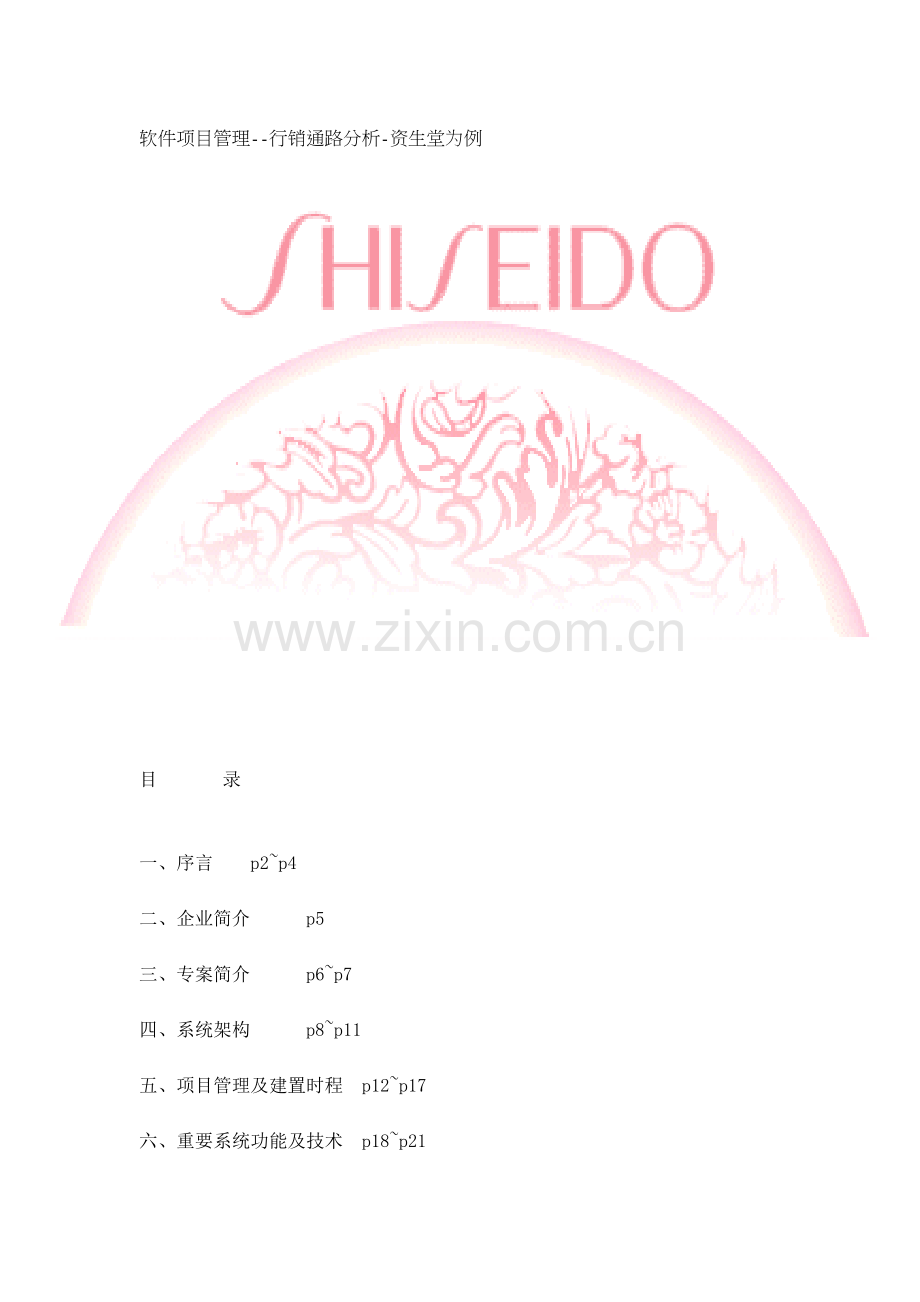 软件项目管理行销通路分析资生堂为例.doc_第1页
