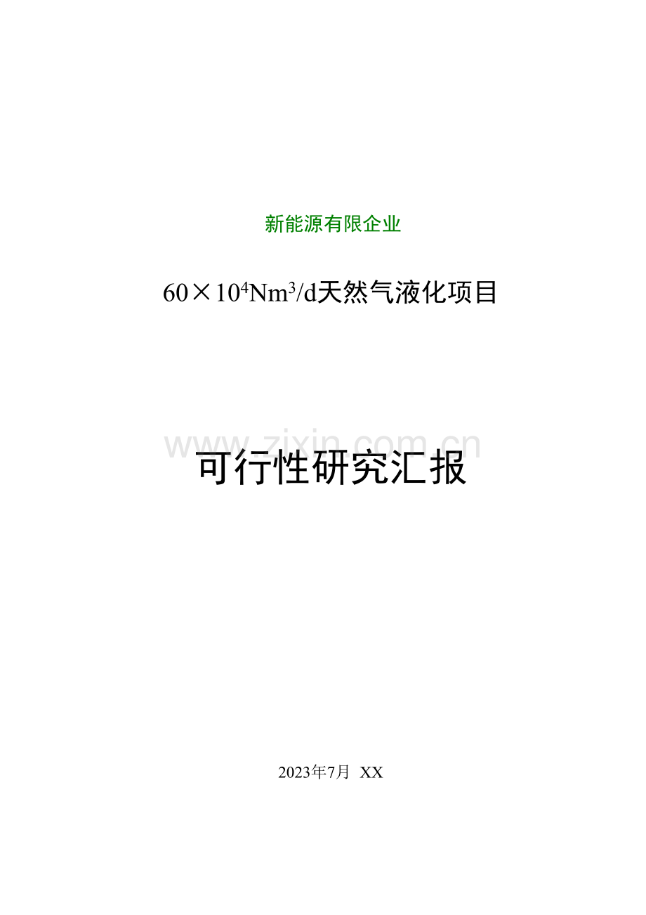 LNG液化工厂项目60万方可研报告.doc_第1页