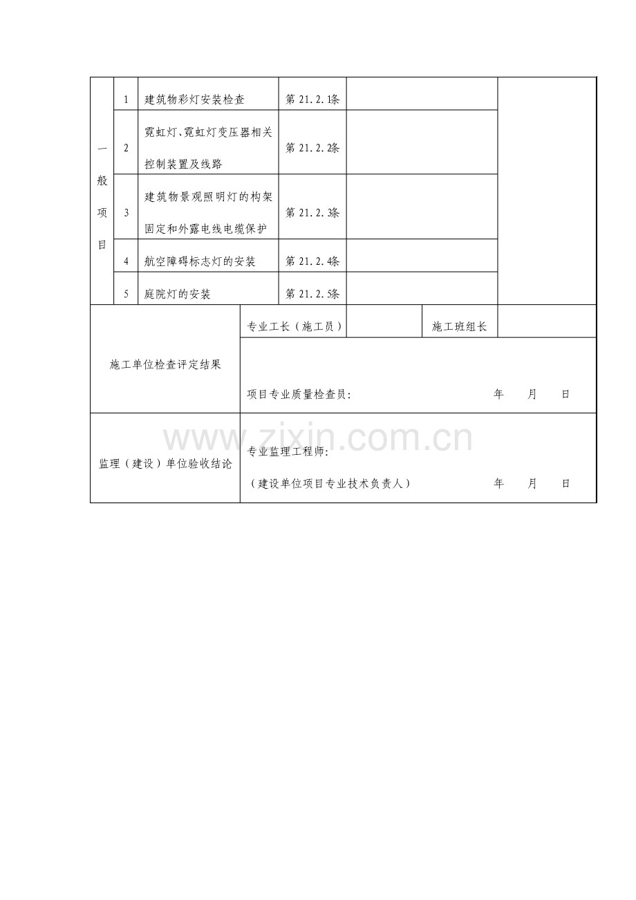 建筑物景观照明灯航空障碍标志灯和庭院灯安装工程检验批质量验收记录表.pdf_第2页
