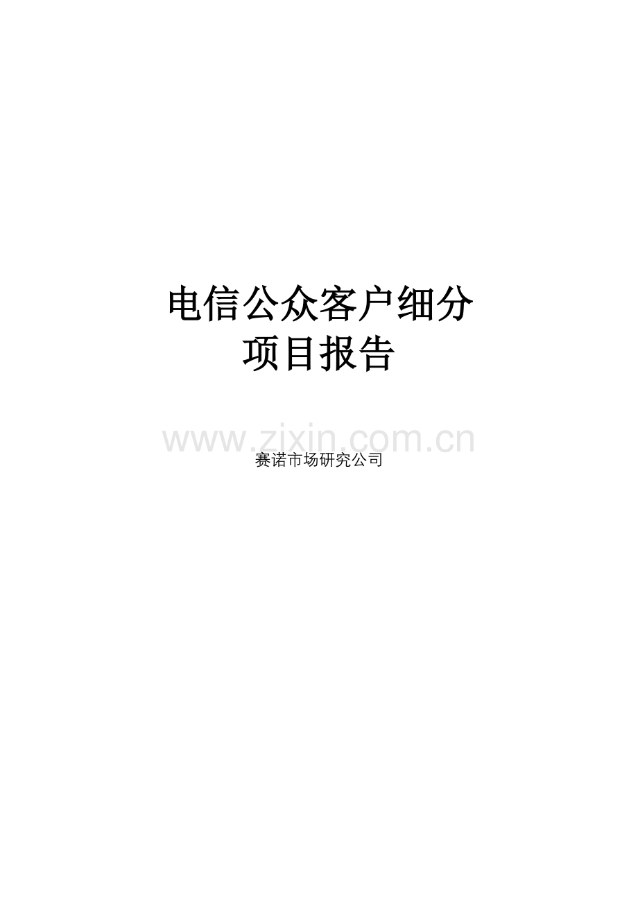 电信公众客户细分项目报告.doc_第1页