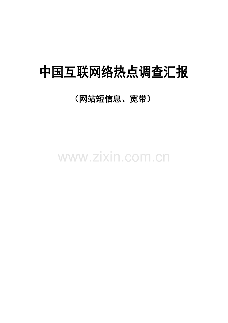 中国互联网络热点调查报告网站短信息宽带.doc_第1页