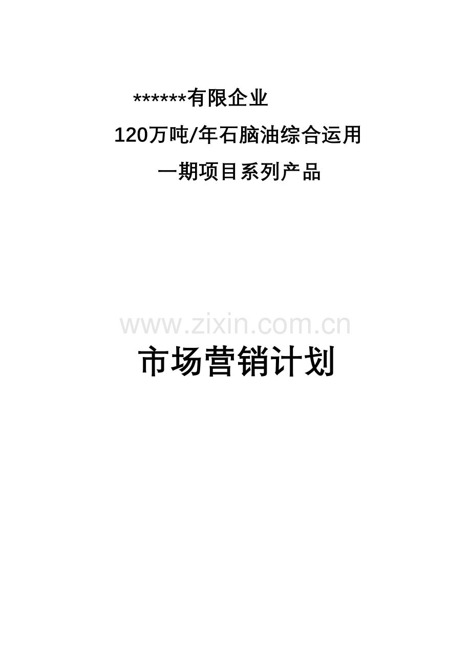 石脑油综合项目一期产品市场营销计划.doc_第1页