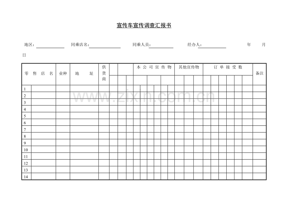 企业宣传车宣传调查报告书.doc_第1页