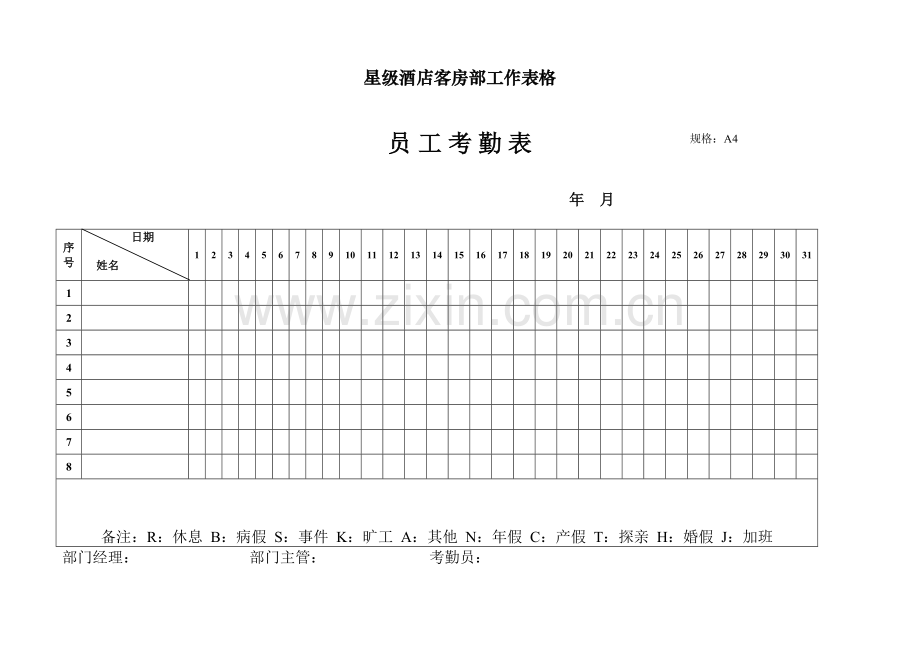 酒店常用表单通用全集.doc_第1页