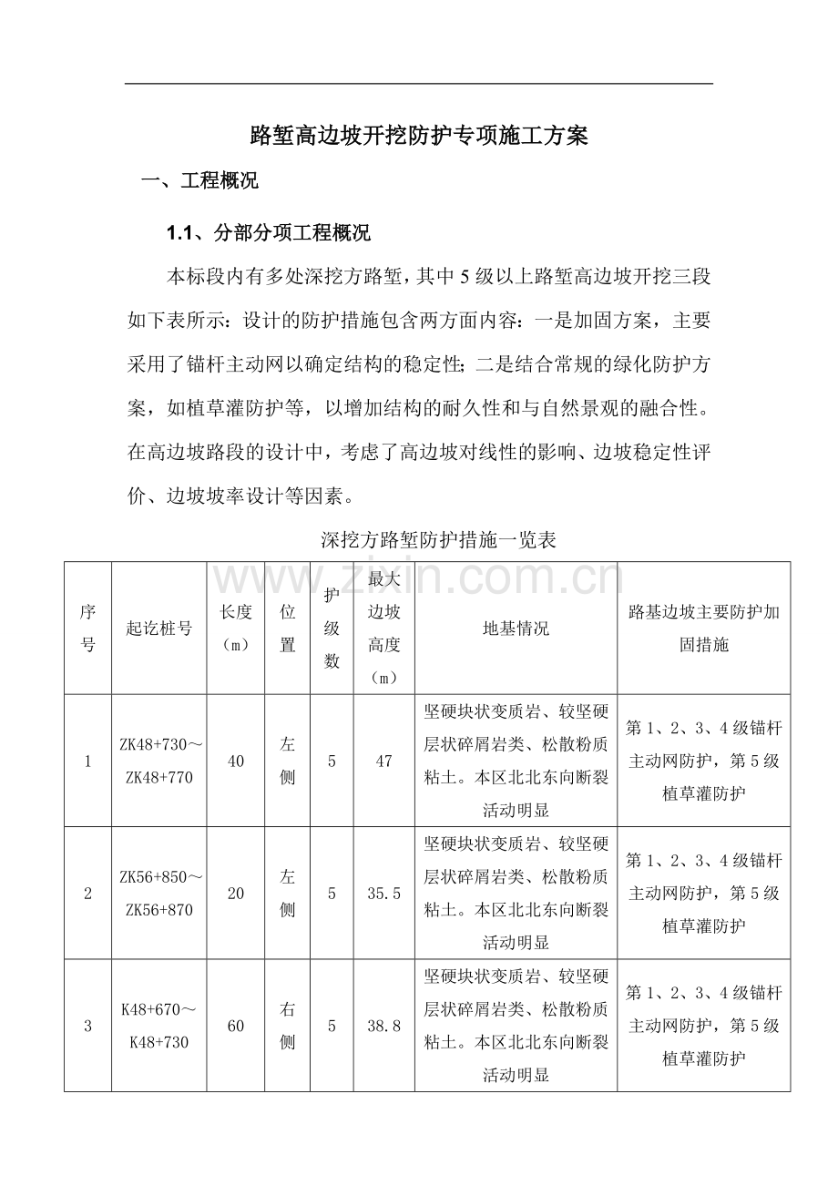 建兴路堑高边坡开挖防护专项施工技术方案.doc_第2页