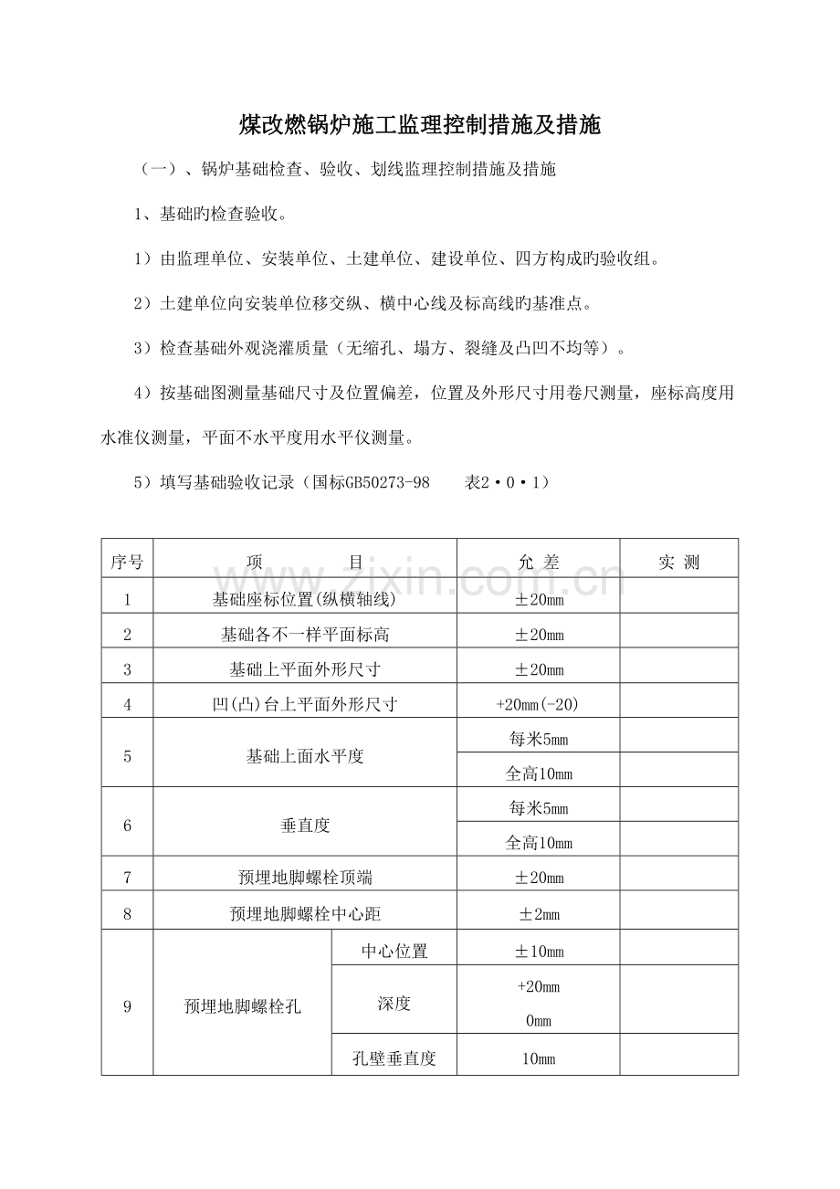煤改燃锅炉施工监理控制措施及方法培训资料.docx_第1页