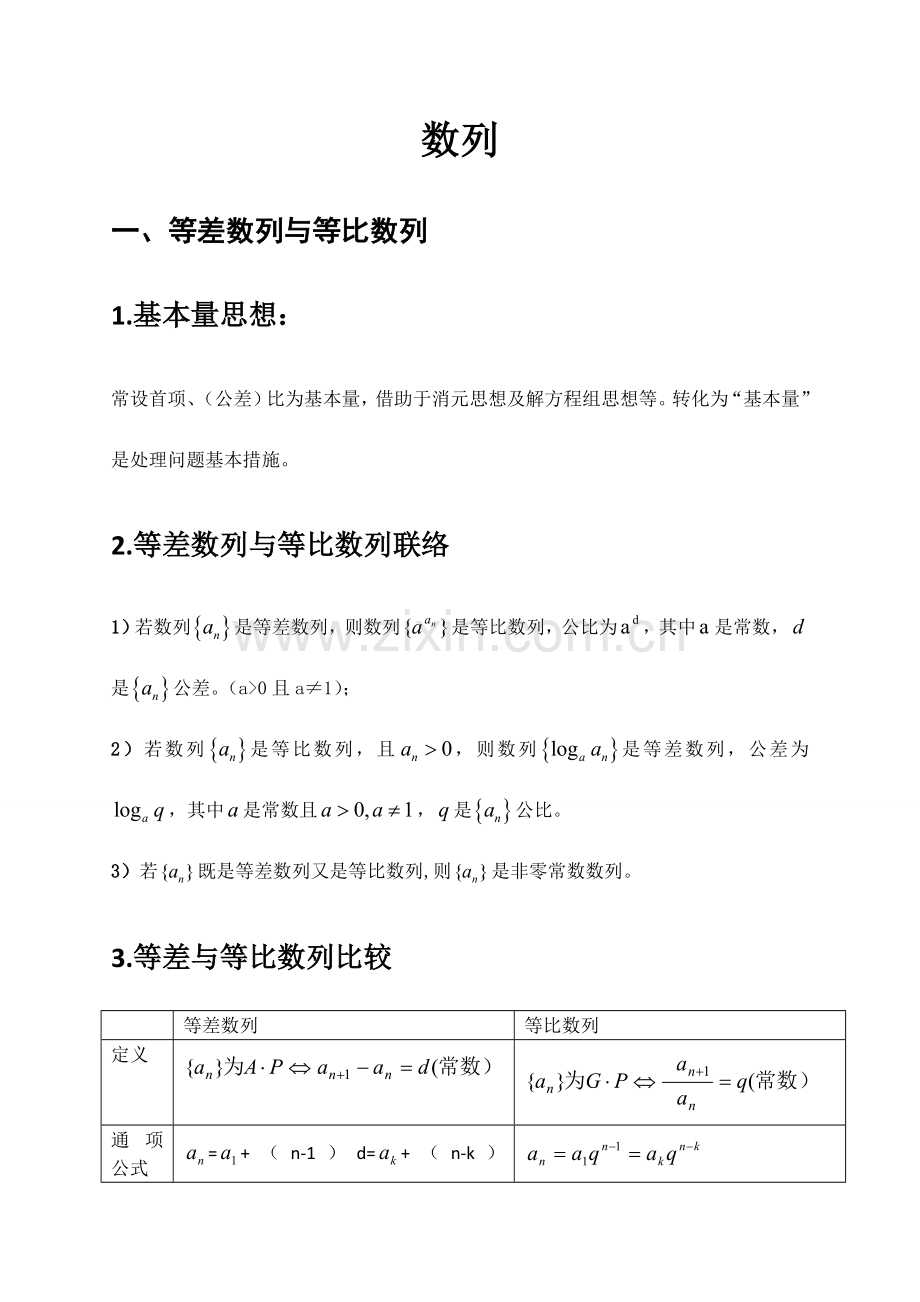 2023年高中数学数列复习题型归纳解题方法整理.doc_第1页