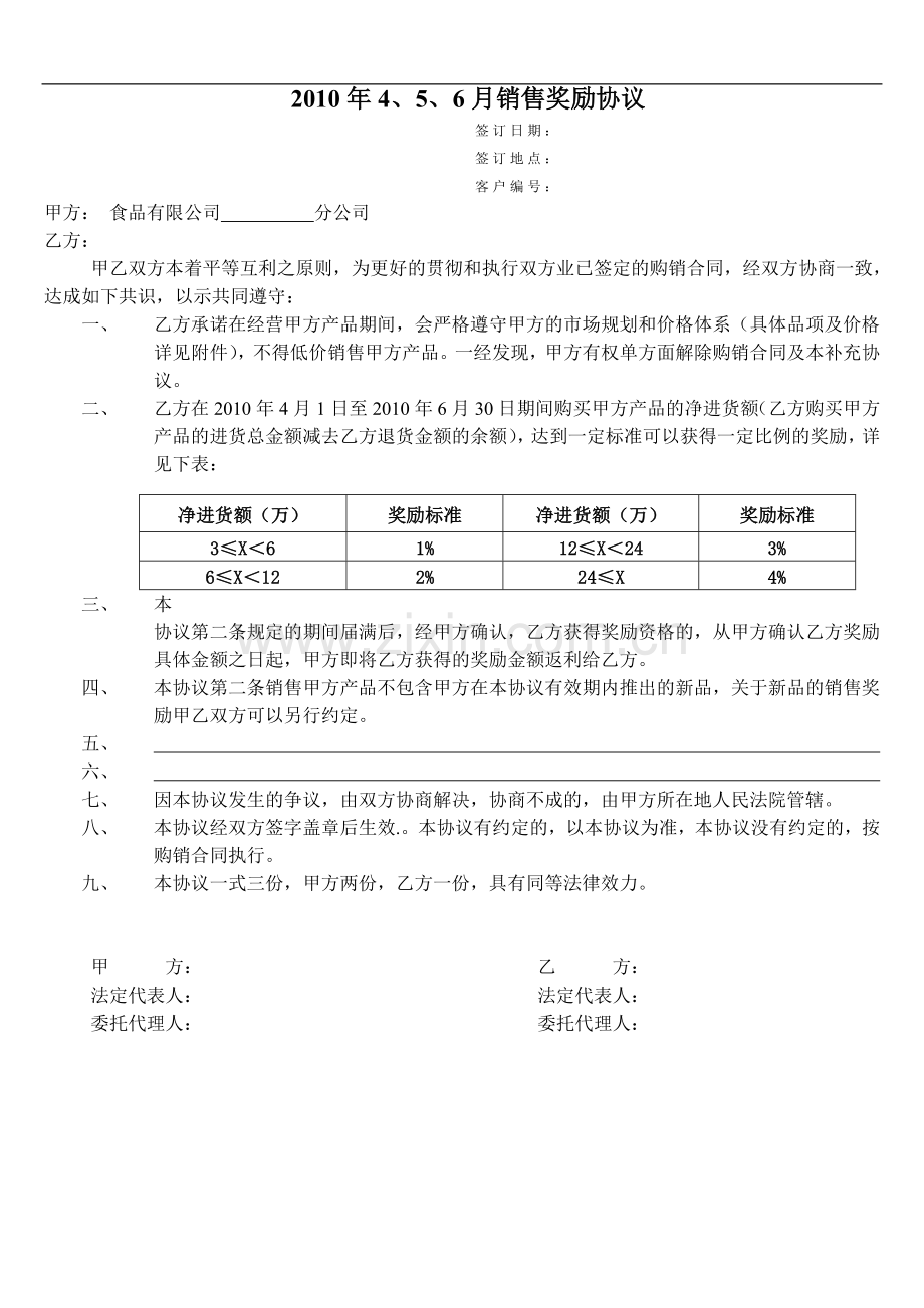 销售奖励协议.doc_第1页