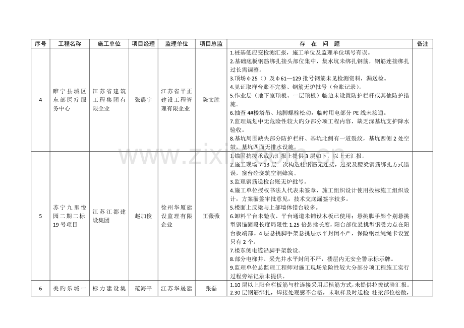 工程质量安全提升行动督查项目存在问题汇总表.doc_第2页