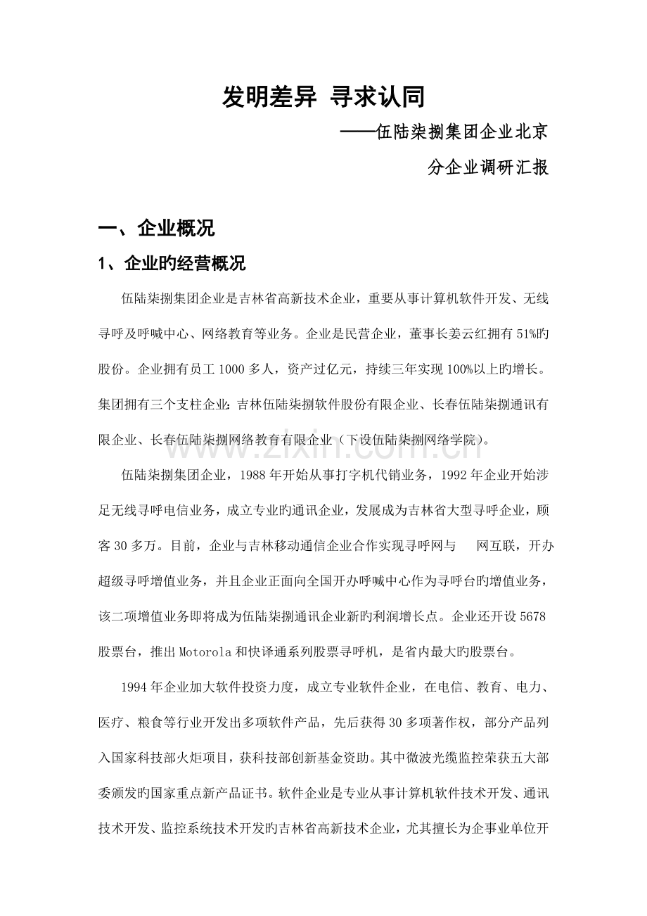 创造差异寻求认同分公司调研报告.doc_第1页