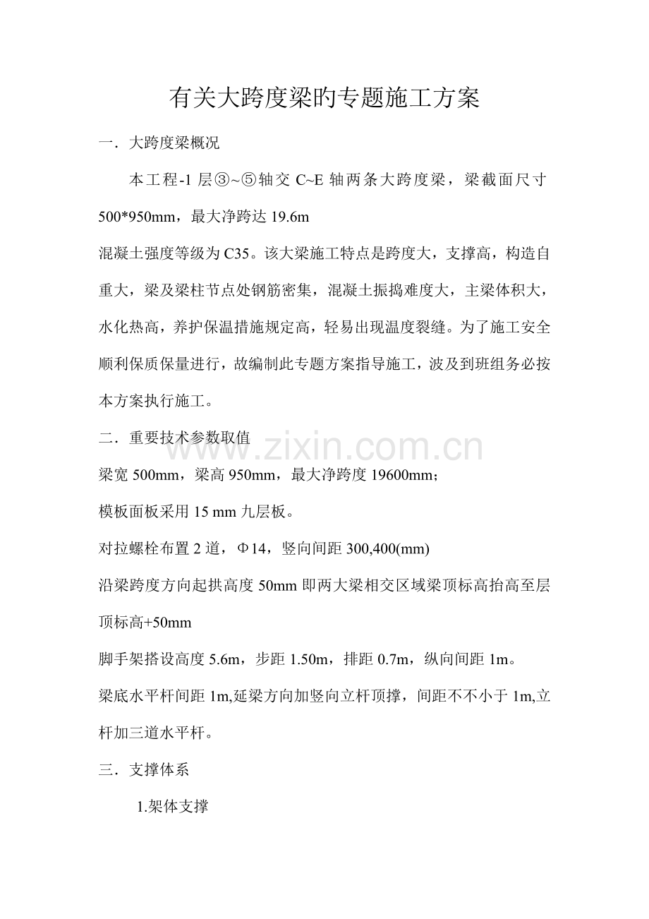 大跨梁施工方案.doc_第1页