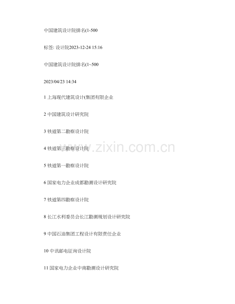 中国建筑设计院排名要点.doc_第1页