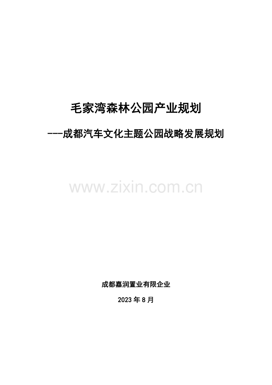 成都汽车文化主题公园战略发展规划.doc_第1页