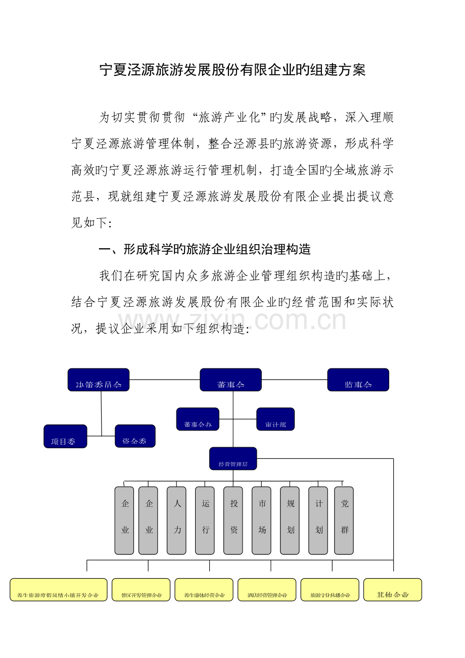宁夏泾源旅游集团股份有限公司组建方案.doc_第1页