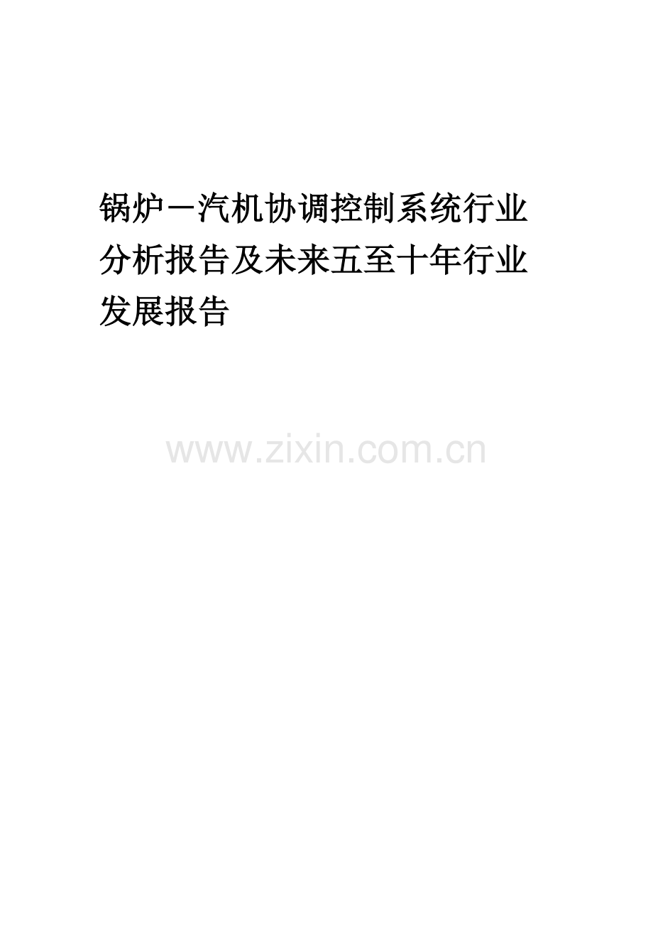 2023年锅炉-汽机协调控制系统行业分析报告及未来五至十年行业发展报告.docx_第1页
