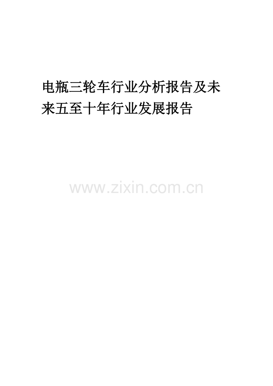 2023年电瓶三轮车行业分析报告及未来五至十年行业发展报告.docx_第1页